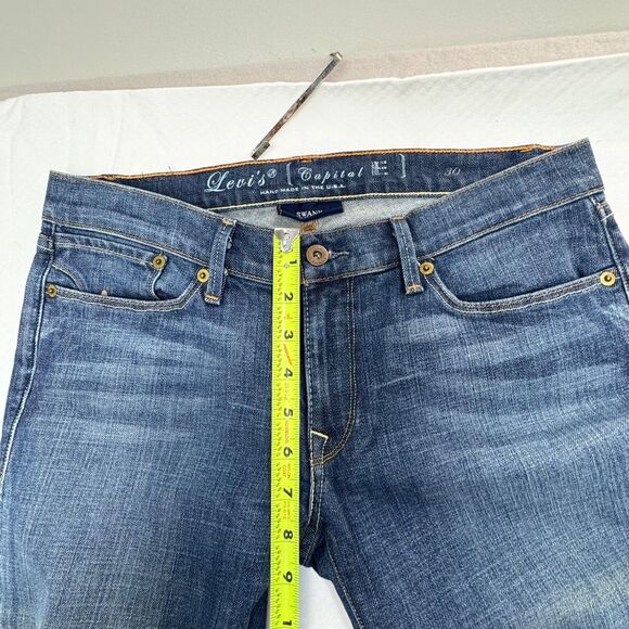 Levi's Women Capital E Low Rise Boot Cut Slim Fit Swank Jeans Sz 30 Blue Vintage - Picture 12 of 13